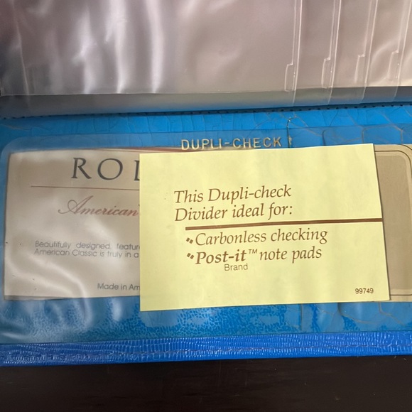 Vintage 1987 Blue Leather Rolf Wallet with all Packing Inserts NOS - Picture 10 of 13